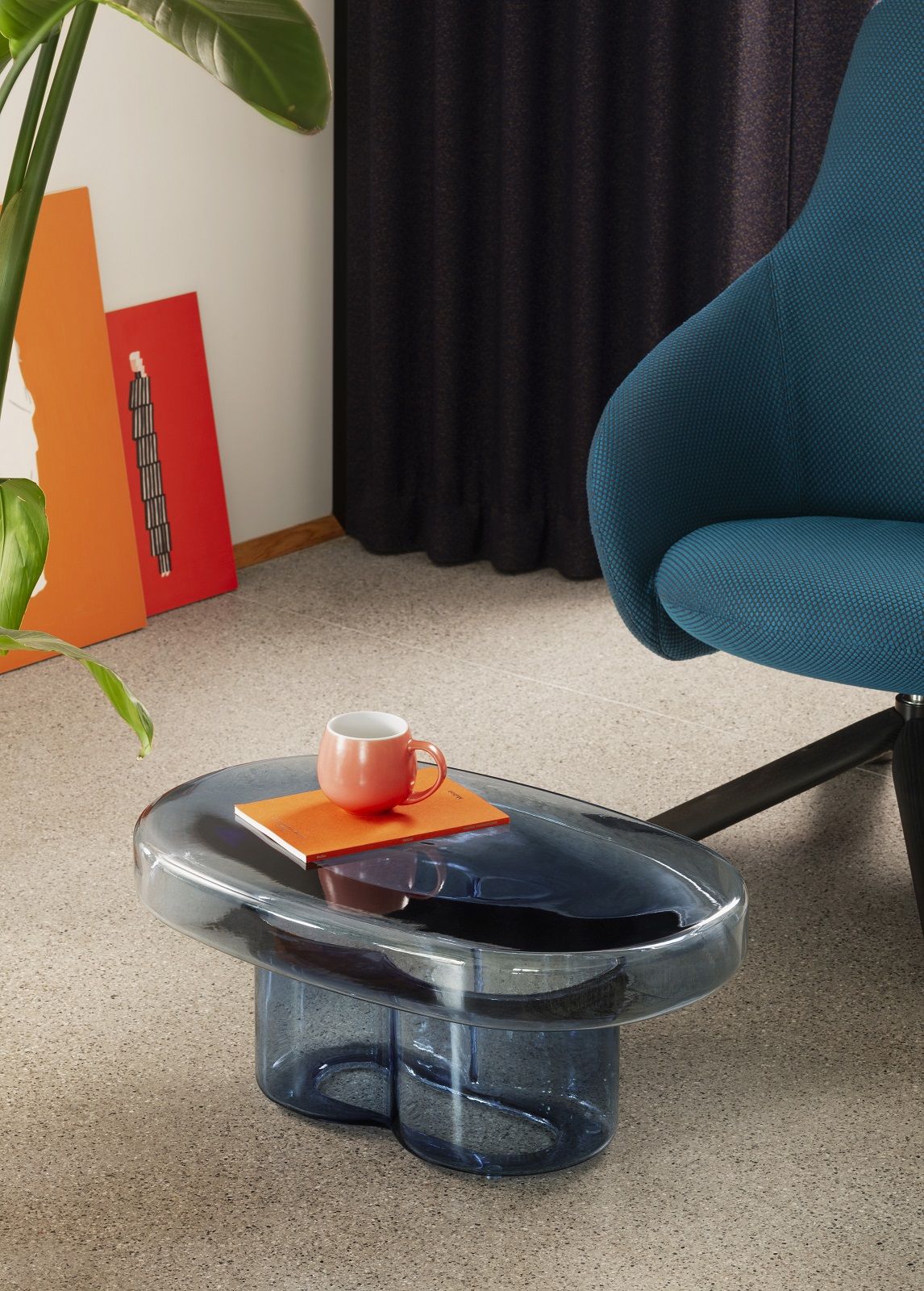 Soda Oval coffee table Miniforms | Murano Glass Amber